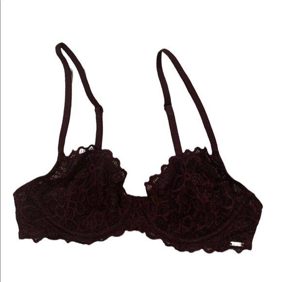 Pink By Victoria's Secret Purple Lace Unlined Demi Bra size 34B - Picture 4 of 4